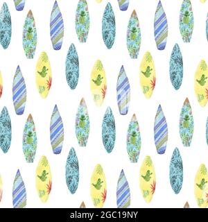 Motif planche à voile aquarelle Banque D'Images