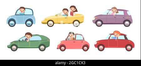 Voiture pour enfants. Définir. Les enfants font des voitures différentes. Jouet avehicule. Avec un moteur. Belle voiture de tourisme. Isolé sur fond blanc. Vecteur Illustration de Vecteur