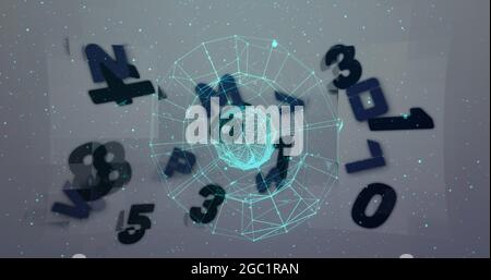 Illustration des numéros qui changent avec le réseau de connexions Banque D'Images