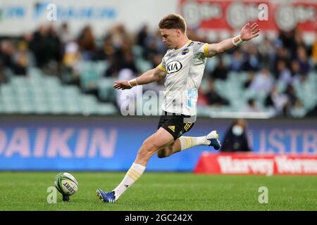 SYDNEY, AUSTRALIE - MAI 14 : Jordie Barrett of the Hurricanes convertit l'essai lors de la première partie du Super Rugby Trans Tasman match entre les Waratahs de Nouvelle-Galles du Sud et les ouragans au Sydney Cricket Ground le 14 mai 2021 à Sydney, en Australie. (Photo de Pete Dovgan/Speed Media/Icon Sportswire). Credit: Pete Dovgan/Speed Media/Alay Live News Banque D'Images