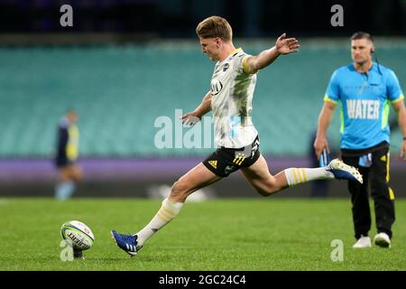 SYDNEY, AUSTRALIE - MAI 14 : Jordie Barrett of the Hurricanes convertit l'essai lors de la première partie du Super Rugby Trans Tasman match entre les Waratahs de Nouvelle-Galles du Sud et les ouragans au Sydney Cricket Ground le 14 mai 2021 à Sydney, en Australie. (Photo de Pete Dovgan/Speed Media/Icon Sportswire). Credit: Pete Dovgan/Speed Media/Alay Live News Banque D'Images