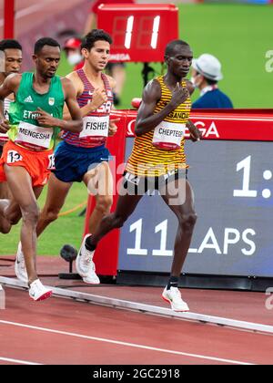 Tokyo, Japon. 06e août 2021. TOKYO, JAPON - AOÛT 6 : Joshua Cheptegei de l'Ouganda participant à la finale masculine de 5000m lors des Jeux Olympiques de Tokyo 2020 au stade olympique le 6 août 2021 à Tokyo, Japon (photo d'Andy Astfalck/Orange Pictures) crédit : Orange pics BV/Alay Live News Banque D'Images