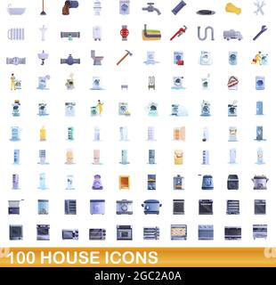 ensemble de 100 icônes de maison. Illustration de 100 icônes maison ensemble de vecteur isolé sur fond blanc Illustration de Vecteur