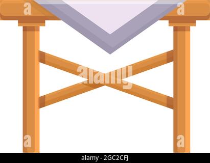 Vecteur de dessin animé d'icône de table de pique-nique. Mobilier en bois. Table de jardin Illustration de Vecteur