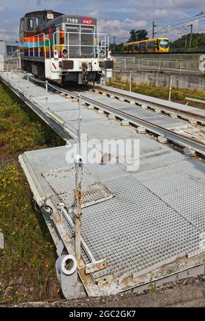 MULHOUSE, FRANCE, 26 juin 2021 : la Cité du train, anciennement Musée du chemin de fer français, est le plus grand musée ferroviaire d'Europe, avec m Banque D'Images