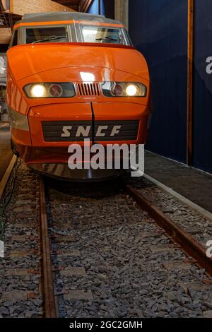 MULHOUSE, FRANCE, 26 juin 2021 : la Cité du train, anciennement Musée du chemin de fer français, est le plus grand musée ferroviaire d'Europe, avec m Banque D'Images