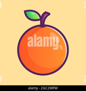 Illustration orange. Style d'icône de dessin animé Illustration de Vecteur