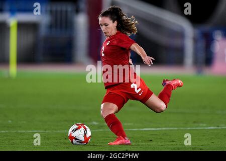 Yokohama, Japon. 06e août 2021. YOKOHAMA, JAPON - 6 AOÛT : Allysha Chapman du Canada pendant le match de la médaille d'or du Tournoi de football olympique de Tokyo 2020 entre la Suède et le Canada au Stade International Yokohama le 6 août 2021 à Yokohama, Japon (photo de Pablo Morano/Orange Pictures) crédit : Orange pics BV/Alay Live News Banque D'Images