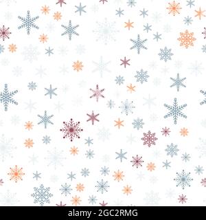 Texture sans couture des flocons de neige du nouvel an Illustration de Vecteur
