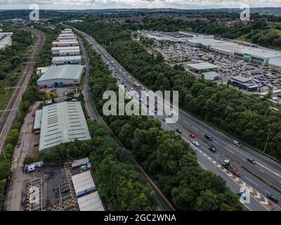 New Etruria Valley Link Road Wolstanton Stoke on Trent Staffordshire Drone Aerial Banque D'Images