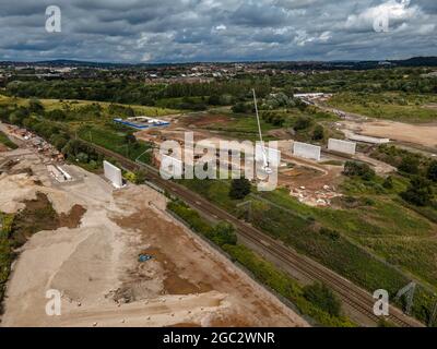 New Etruria Valley Link Road Wolstanton Stoke on Trent Staffordshire Drone Aerial Banque D'Images