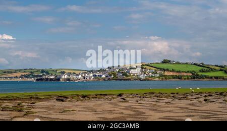 Appledore village à North Devon, le jour ensoleillé d'août, vu de Northam Burrows. Banque D'Images