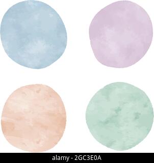 collection de formes d'aquarelle pastel rondes, éléments de conception d'illustrations vectorielles Illustration de Vecteur