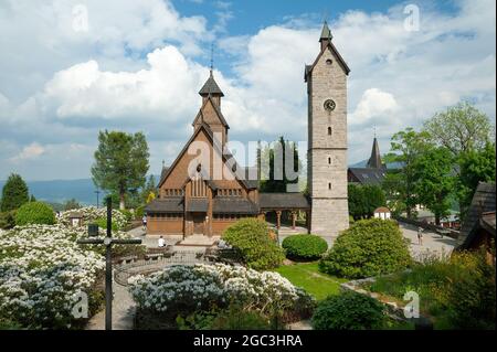 Eglise de Vang Stave, Karpacz, Comté de Jelenia Góra, Basse Silésie Voivodeship, sud-ouest de la Pologne Banque D'Images