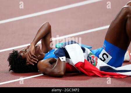 Tokyo, Japon, 6 août 2021. Marileidy Paulino, de l'équipe de la République dominicaine, se présente lors de la finale du 400m féminin du 14 e jour des Jeux Olympiques de Tokyo en 2020. Credit: Pete Dovgan/Speed Media/Alay Live News Banque D'Images