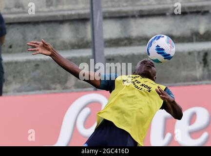 Victor Osimhen pendant le camp d'entraînement pré-saison de SSC Napoli à Castel di Sangro en Italie Banque D'Images