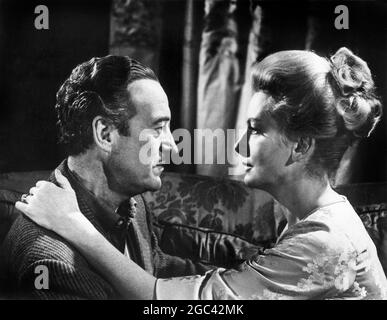 David Niven, Deborah Kerr, sur le tournage du film, « Eye of the Devil », MGM, 1966 Banque D'Images