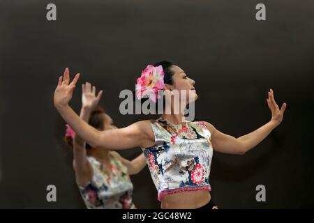 Danseurs folkloriques chinois perform.tif Banque D'Images