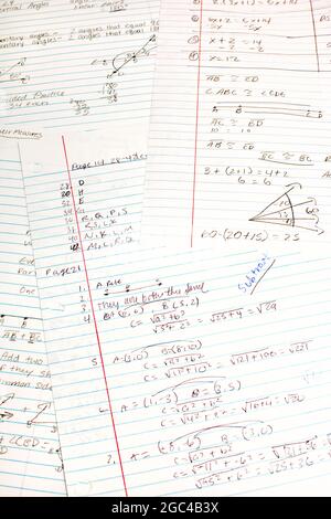 Quiz mathématiques des élèves du secondaire V Banque D'Images