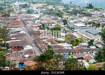 Vue aérienne de Salento, Colombie Banque D'Images