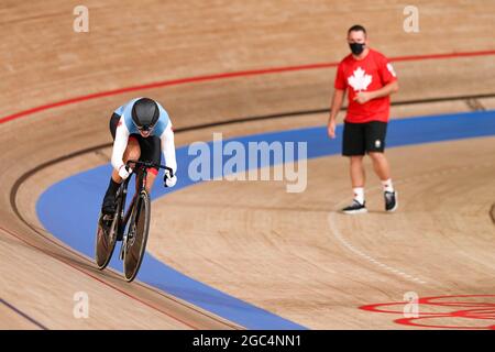 Shizuoka, Japon. 6 août 2021. Kelsey Mitchell (CAN) Cyclisme : qualification féminine de sprint lors des Jeux Olympiques de Tokyo 2020 au Vélodrome d'Izu à Shizuoka, Japon . Credit: Shuraro Mochizuki/AFLO/Alamy Live News Banque D'Images