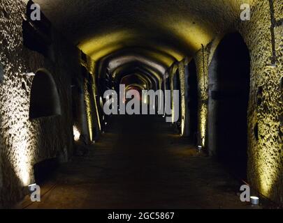 Catacombes de San Gennaro à Naples, Italie. Banque D'Images