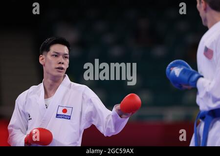Tokyo, Japon. 06e août 2021. Tokyo, Japon. 6 août 2021. Ken Nishimura (JPN) Karate : cycle d'élimination du Kumite-75kg masculin lors des Jeux Olympiques de Tokyo 2020 au Nippon Budokan à Tokyo, Japon . Crédit: Naoki Nishimura/AFLO SPORT/Alamy Live News crédit: AFLO Co. Ltd./Alamy Live News Banque D'Images