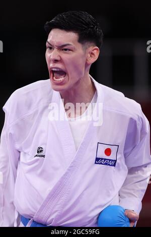Tokyo, Japon. 06e août 2021. Tokyo, Japon. 6 août 2021. Ken Nishimura (JPN) Karate : cycle d'élimination du Kumite-75kg masculin lors des Jeux Olympiques de Tokyo 2020 au Nippon Budokan à Tokyo, Japon . Crédit: Naoki Nishimura/AFLO SPORT/Alamy Live News crédit: AFLO Co. Ltd./Alamy Live News Banque D'Images