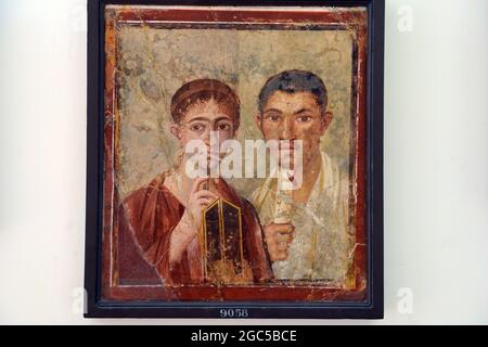 Fresque de Baker & Femme, Musée Archéologique National, Naples, Italie Banque D'Images