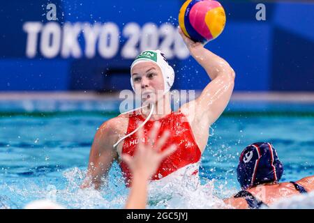 Tokyo, Japon. 07e août 2021. TOKYO, JAPON - AOÛT 7 : Dora Leimeter of Hungary lors du tournoi olympique de Waterpolo de Tokyo 2020 Médaille de bronze des femmes entre la Hongrie et le ROC au centre de tatouage Waterpolo le 7 août 2021 à Tokyo, Japon (photo de Marcel ter Bals/Orange Pictures) crédit : Orange pics BV/Alay Live News Banque D'Images