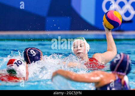 Tokyo, Japon. 07e août 2021. TOKYO, JAPON - AOÛT 7 : Dora Leimeter of Hungary lors du tournoi olympique de Waterpolo de Tokyo 2020 Médaille de bronze des femmes entre la Hongrie et le ROC au centre de tatouage Waterpolo le 7 août 2021 à Tokyo, Japon (photo de Marcel ter Bals/Orange Pictures) crédit : Orange pics BV/Alay Live News Banque D'Images