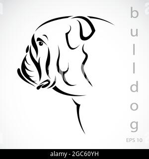 Image vectorielle d'un chien (bulldog) sur fond blanc. Illustration vectorielle superposée facile à modifier. Animaux sauvages. Illustration de Vecteur