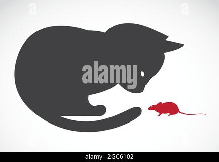 Image vectorielle des chats et des rats sur fond blanc. Illustration vectorielle superposée facile à modifier. Animaux. Animaux de compagnie. Illustration de Vecteur
