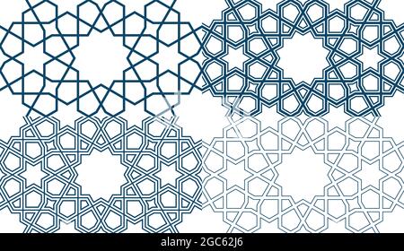 Ensemble de motifs persans pour les cartes de Ramadan Illustration de Vecteur