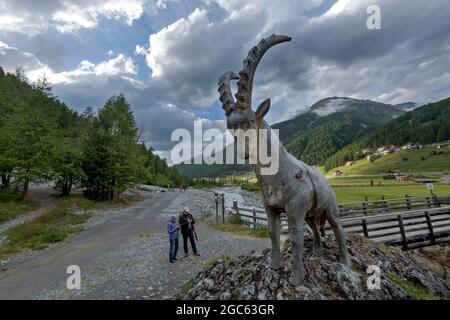 Sculptures en bois à Solda (BZ), Tyrol du Sud, Italie Banque D'Images