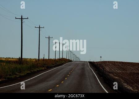 RITZVILLE - WASHTUCA ROUTE 26/261 /WASHINGTON / 02 septembre 2019 / American 27 Highw ay 26 et 261 route entre washtucna dans les États de washington . (Photo. Francis Dean/Deanimages) Banque D'Images