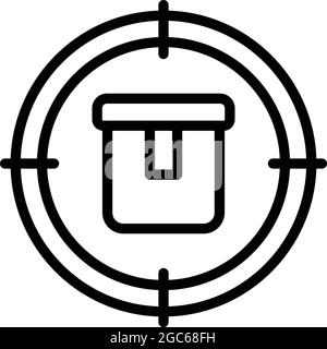 Vecteur de contour de l'icône de cible de produit. Mise au point numérique. Ventes de sniper Illustration de Vecteur