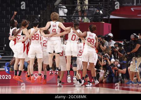 Tokyo, Japon. 06e août 2021. Équipe japonaise pendant les Jeux Olympiques Tokyo 2020, sémifinal de basket-ball, Japon - France le 6 août 2021 à Saitama Super Arena à Tokyo, Japon - photo Ann-Dee Lamour / CDP MEDIA / DPPI crédit: Agence photo indépendante/Alay Live News Banque D'Images