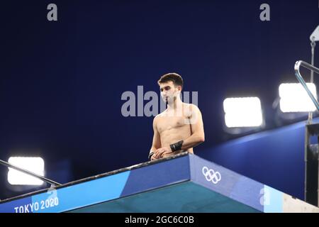 LOSCHIAVO Brandon (Etats-Unis), 7 AOÛT 2021 - plongée : plate-forme Homme de 10m pendant les Jeux Olympiques de Tokyo 2020 au Centre aquatique de Tokyo, Japon. (Photo par AFLO SPORT) Banque D'Images