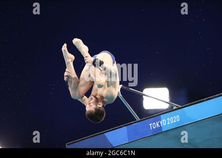 LOSCHIAVO Brandon (Etats-Unis), 7 AOÛT 2021 - plongée : plate-forme Homme de 10m pendant les Jeux Olympiques de Tokyo 2020 au Centre aquatique de Tokyo, Japon. (Photo par AFLO SPORT) Banque D'Images