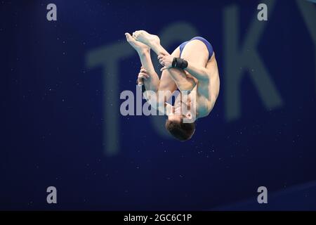 LOSCHIAVO Brandon (Etats-Unis), 7 AOÛT 2021 - plongée : plate-forme Homme de 10m pendant les Jeux Olympiques de Tokyo 2020 au Centre aquatique de Tokyo, Japon. (Photo par AFLO SPORT) Banque D'Images