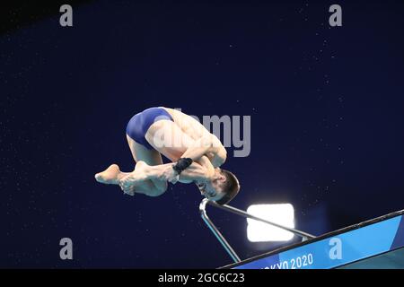 LOSCHIAVO Brandon (Etats-Unis), 7 AOÛT 2021 - plongée : plate-forme Homme de 10m pendant les Jeux Olympiques de Tokyo 2020 au Centre aquatique de Tokyo, Japon. (Photo par AFLO SPORT) Banque D'Images