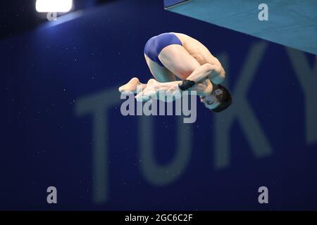 LOSCHIAVO Brandon (Etats-Unis), 7 AOÛT 2021 - plongée : plate-forme Homme de 10m pendant les Jeux Olympiques de Tokyo 2020 au Centre aquatique de Tokyo, Japon. (Photo par AFLO SPORT) Banque D'Images