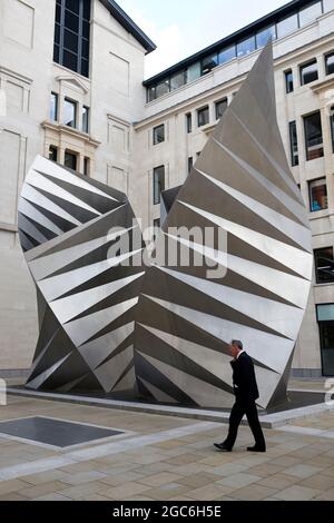 Aérations de Paternoster, parfois appelées ailes d'Ange, situées sur la place de Paternoster, ville de Londres, Angleterre. Banque D'Images