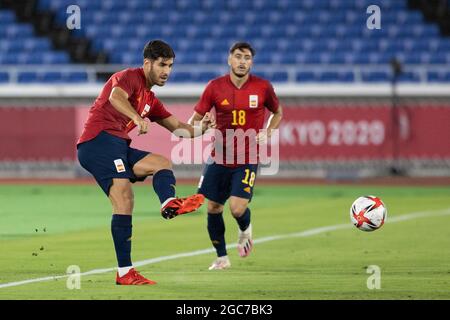 Tokyo, Japon. 07e août 2021. T'QUIO, TO - 07.08.2021: TOKYO OLYMPIAD TOKYO 2020 - Asensio d'Espagne pendant le match de football entre le Brésil et l'Espagne aux Jeux Olympiques de Tokyo 2020 qui ont eu lieu en 2021, le match tenu au stade de Yokohama, au Japon. (Photo: Richard Callis/Fotoarena) crédit: Foto Arena LTDA/Alay Live News Banque D'Images