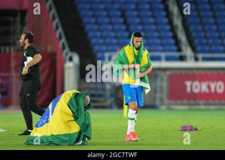 Yokohama, Japon. 07th Aug. 2021. Lors du tournoi de football olympique masculin Tokyo 2020 quart de finale entre le Brésil et l'Espagne au Stade International Yokohama à Yokohama, Japon. Crédit: SPP Sport presse photo. /Alamy Live News Banque D'Images