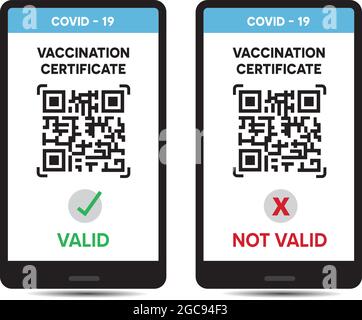 vaccin covid-19 carte passeport qr code design vecteur Illustration de Vecteur