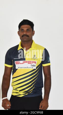 Un portrait du Cricketer sri-lankais Seekuge Prasanna. Sri Lanka.