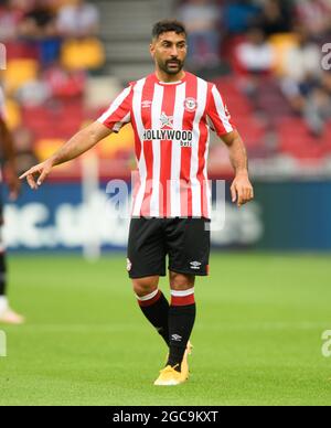 07 août 2021 - Brentford v Valencia - pré-saison amicale - Brentford Community Stadium Brentford's Samman Ghoddos pendant le match au Brentford Community Stadium, Londres. Crédit photo : © Mark pain / Alamy Live News Banque D'Images