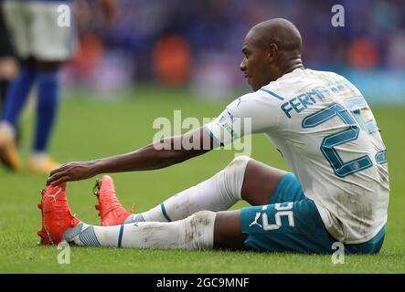 Londres, Angleterre, 7 août 2021. Fernandinho de Manchester City pendant le match du FA Community Shield au stade Wembley, Londres. Le crédit photo devrait se lire: Paul Terry / Sportimage Banque D'Images